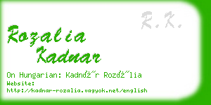 rozalia kadnar business card